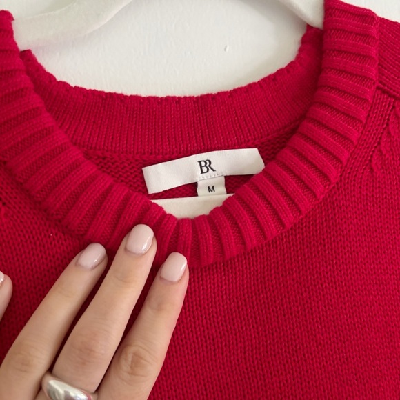 Banana Republic Cotton Silk Crewneck Sweater Red Size M - Picture 3 of 7